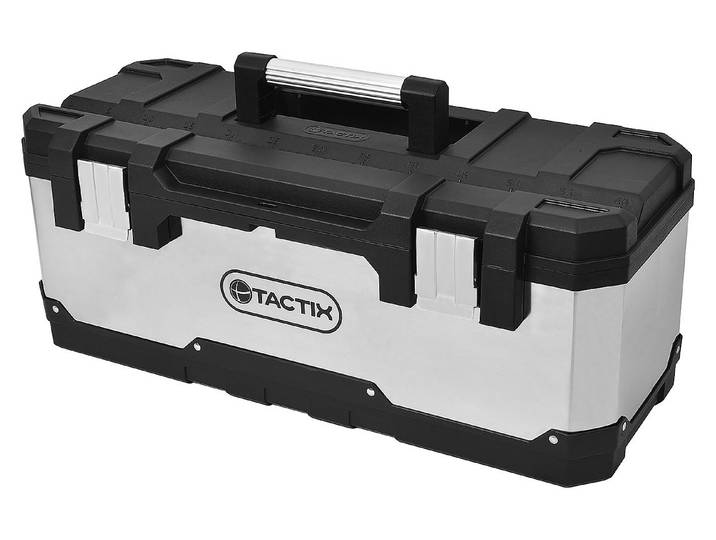 Tactix Werkzeugkasten Silber 26 × 65 × 28 cm