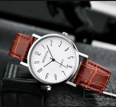 Quick Pick Pro Executive Classic Quartz Watch With Luxury Leather Strap For Men & Women white1