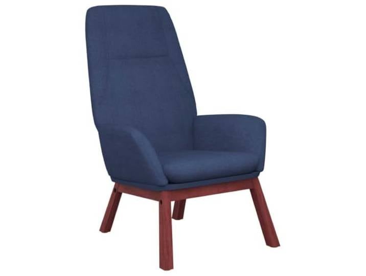 NLQMSU Relaxsessel, blauer Stoff, bequemer und stabiler Sessel Metallgestell, Beine aus massivem Gummibaumholz, atmungsaktiver und langlebiger Stoff, Wohnzimmer, Esszimmer, Freizeitbereich