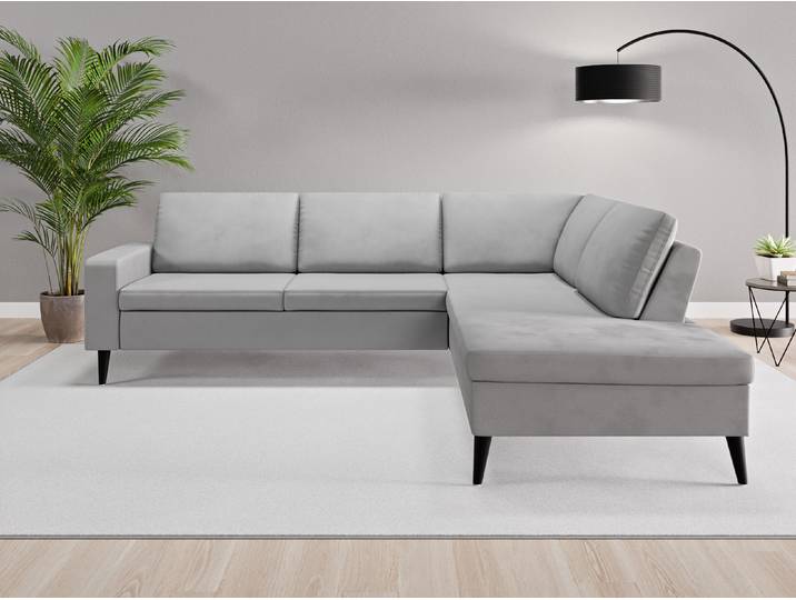 Ecksofa Rio Nr. 3 rechts - Grau (Achatgrau) - Vintage Velours