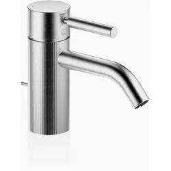 Dornbracht META Waschtisch-Einhandbatterie mit Ablaufgarnitur, Ausladung 125mm, mit facettierter Struktur, 33505660-93, Farbe: Chrom gebürstet