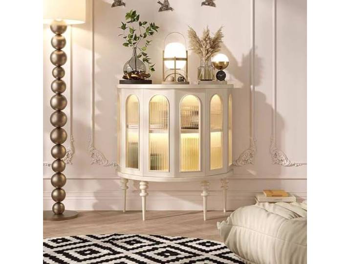 HLDJYLZS Flur Konsolentisch, Moderner Halbkreis Beistelltisch für Eingang Modernes Halbkreis-Design, elegante Konsole für Flur, Eingangsbereich und Wohnzimmer mit praktischer Ablage