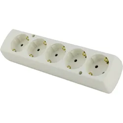 Steckdosenleiste tragbar 5x 250V Uni-Schuko weiß Mehrfachsteckdose T-97599