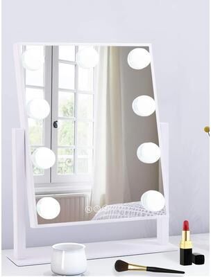 Fusion Finds Hollywood Makeup Mirror With Lights LED Bulbs Color Modes Rotating Lighted Vanity Mirror white
