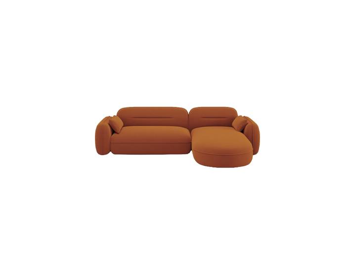 4-Sitzer Design Ecksofa „Sydney“ Samt Terracotta chosen by Bloomingloft