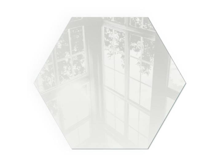 Tulup Kaminbodenplatte h40 cm - Elfenbeinfarbe, Grau, Glas, Sechseckig, 40x40x0.4 cm, Elektrogeräte, Heizgeräte, Elektrokamine