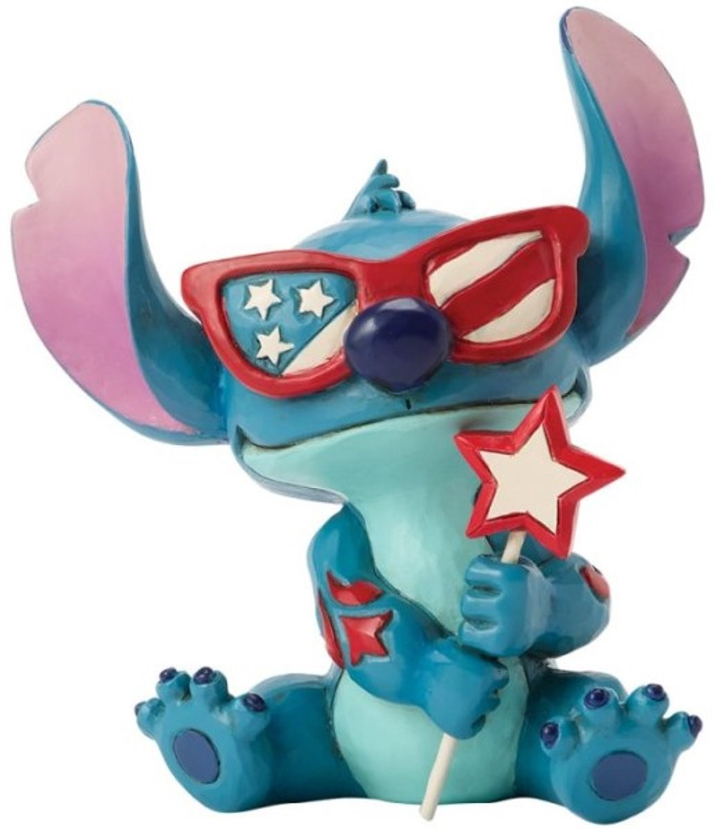 Disney Traditions Stitch Patriotic USA beeldje voor volwassenen, 9 cm