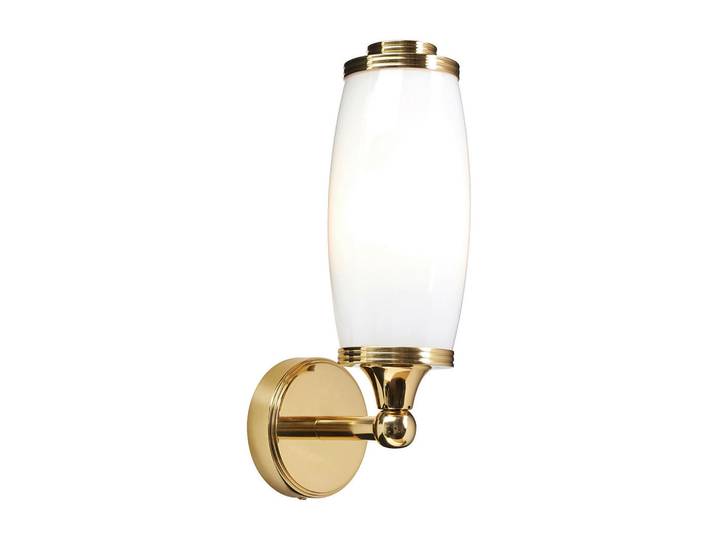 Elstead Lighting Badezimmer-Wandleuchte Eliot, Messingfarben, Metall, Glas, 9x28x13 cm, RoHS, Lampen & Leuchten, Innenbeleuchtung, Wandleuchten, Spiegelleuchten