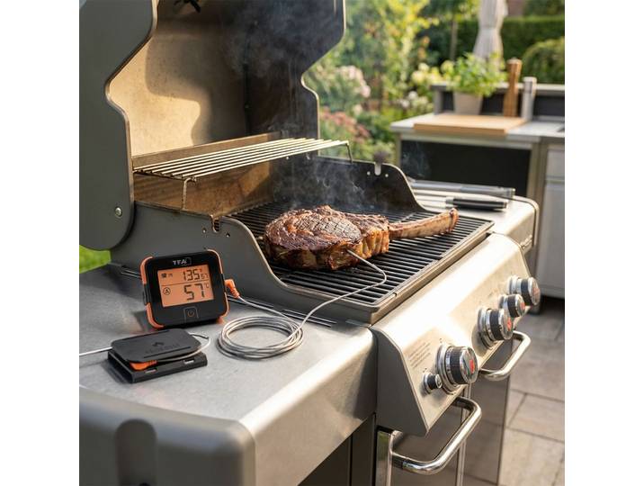 Grill- & Bratenthermometer mit 2 Temperatur-Sonden, bis +246 °C