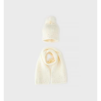 Outdoorhut SARABANDA "BABY GIRL ACCESSORIES", Damen, Gr. 51, sanftes weiß, Baumwolle, Hüte