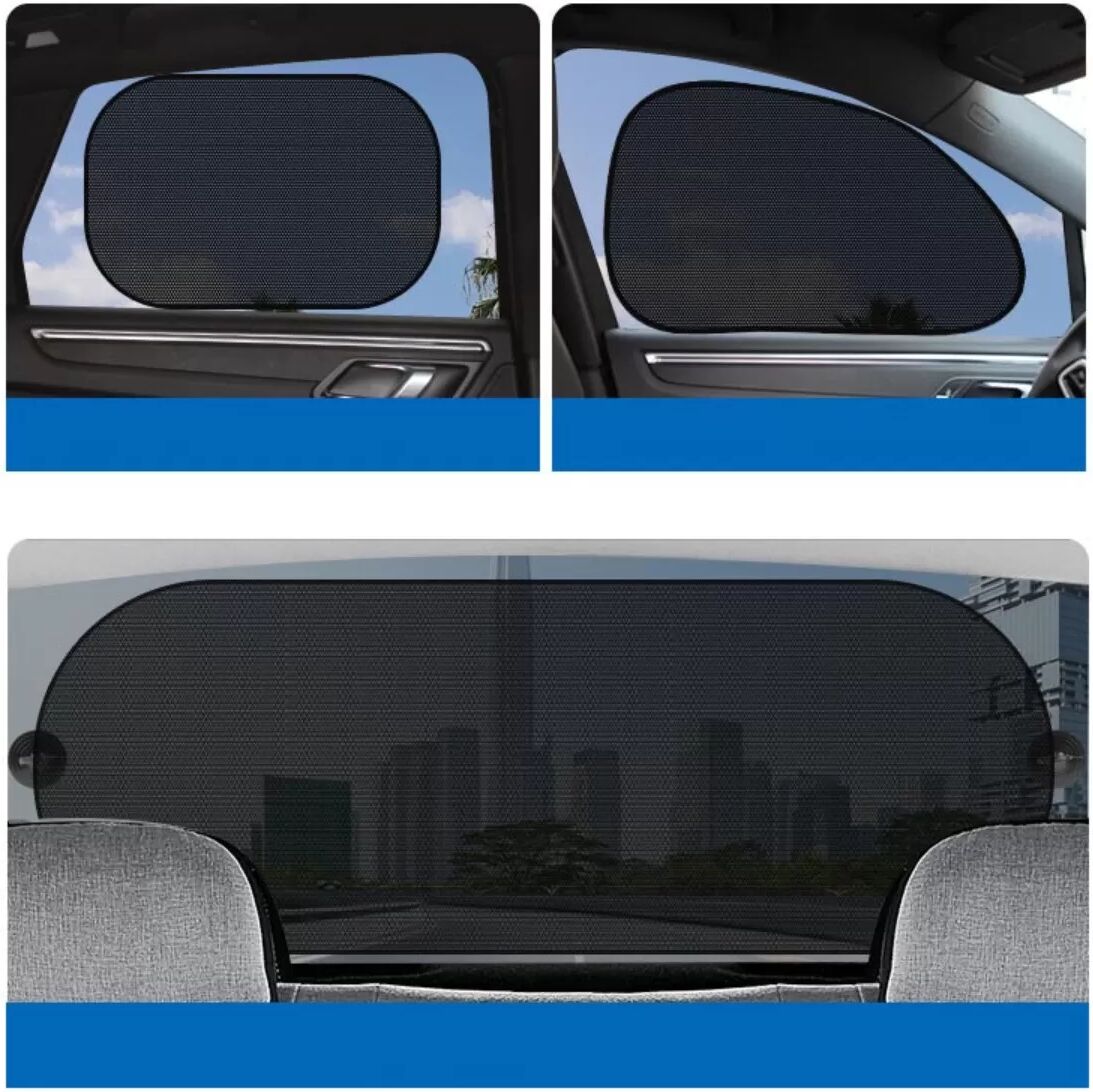 INF Auto-Mesh-Sonnenschutz 5-teilig – 3D-Photokatalyse-Mesh, Saugnapf-Schnellmontage, Faltbar mit Memory-Draht