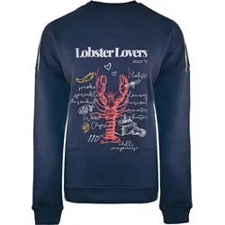 Big Green Egg Oversized Sweater -  Lobster Lover - Blau M
