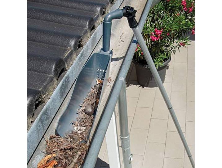 WENKO Maximex Dachrinnenschaufel Mod. Maxi effektiver Dachrinnenreiniger mit Teleskopstiel bis 4,5 m für sicheres Arbeiten ohne Leiter Maße 10 x 250 x 8 cm