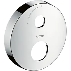 hansgrohe AXOR Verlängerungsrosette, rund, 2-Loch, mit Mengenregulierungspfeil, 14963000, Farbe: Chrom