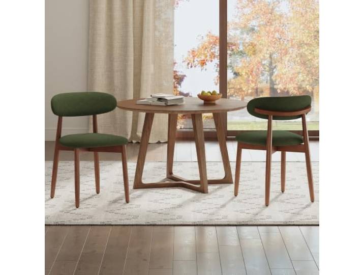 COLAMY Esszimmerstuhle 2er Set, Stühle Esszimmer, Küchenstühle Hochdichter Schaumstoff, Atmungsaktives Gewebe Stoffbezug, Gepolsterte Sitzfläche, Sitzstuhl für Küche Wohnzimmer Haushalt & Café, Grün
