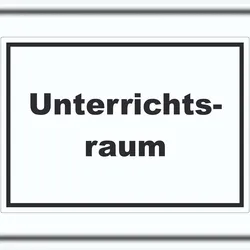 HB-Druck Unterrichtsraum Aufkleber mit Text Schule Schulung waagerecht A6 (105x148mm)