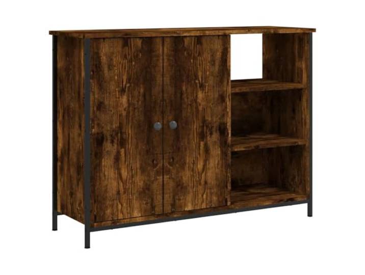 HKTMGDNG Sideboard Kommode 100x33x75 cm Beistellschrank Räuchereiche Kompakter Mehrzweckschrank fürs Wohnzimmer und Esszimmer: Justierbare Standfüße bieten Kippschutz und stabilen Halt.