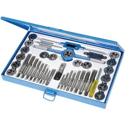 Profi-Gewindeschneidesatz Silverline 186811, 40-tlg. Satz metrisch, M3 - M12