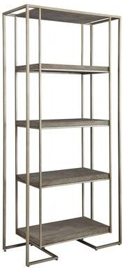 Furniture Classics Blue Point Oak & Metal Floating Open Back Display Stand