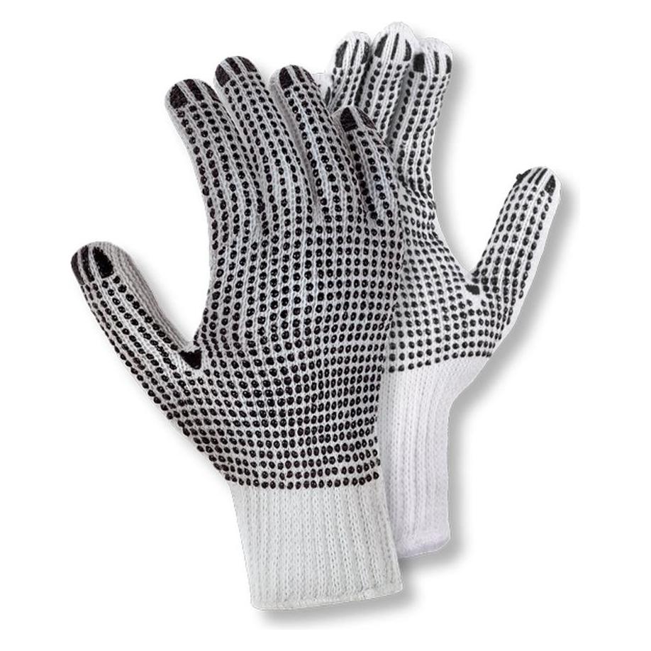 BIG teXXor Grobstrick-Handschuhe BAUMWOLLE/POLYESTER weiss/schwarze Noppen 11 (11) (228247)