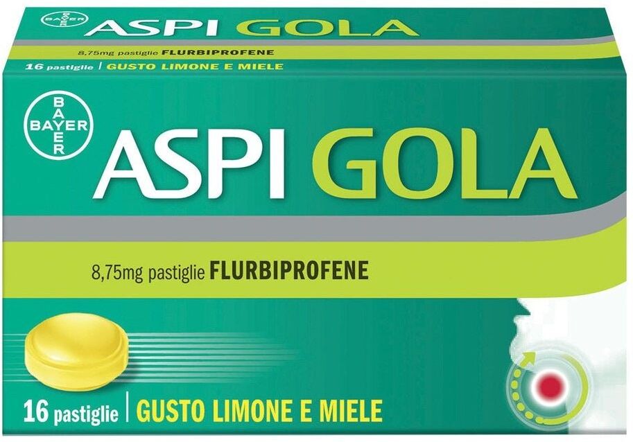 Bayer Aspi Gola 8,75mg 16 pastiglie gusto miele limone