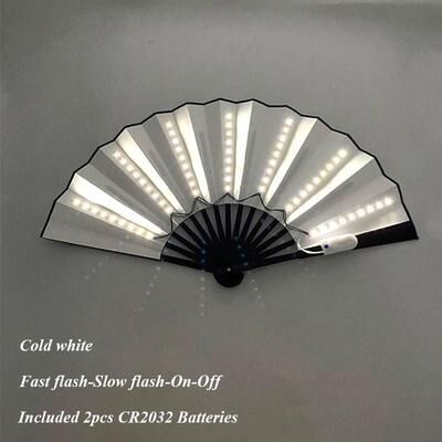 Inspire Essentials LED Neon Folding Fan Light Up Party Hand Fan For Events And Festivals 4