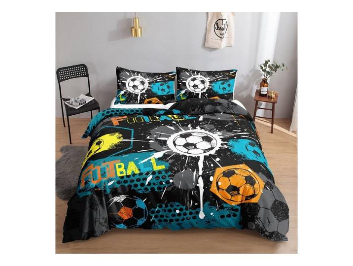 LuxusKollektion Kinderbettwäsche Bettwäsche Graffiti-Fußball 155x220cm