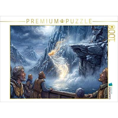 CALVENDO Puzzle Eine Gestalt erscheint im Nebel | 1000 Teile Lege-Größe 64x48cm Foto-Puzzle für glückliche Stunden