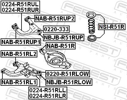 Febest Federteller Nsi-R51r Hinterachse Für Nissan