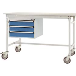 Manuflex ZB4632.0002 Gehäuse-Unterbau mobil, Nutzhöhe 3 Schubfächer mm mit der Farbkombination HF0002 = Korpus lichtgrau RAL 7035 und Schubfächer in