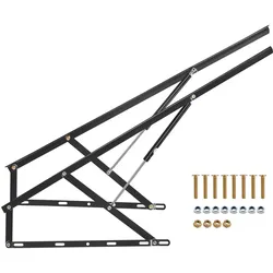 VEVOR Bettlift, 59 x 71 Zoll, kompatible Bettgröße, 154 lbs Tragkraft, DIY-Schrankbett-Mechanik-Hardware-Kit vertikal Deluxe, pneumatischer Hebel, Hochleistungs-Bettstütze, Klappschrankbett für Gästezimmer