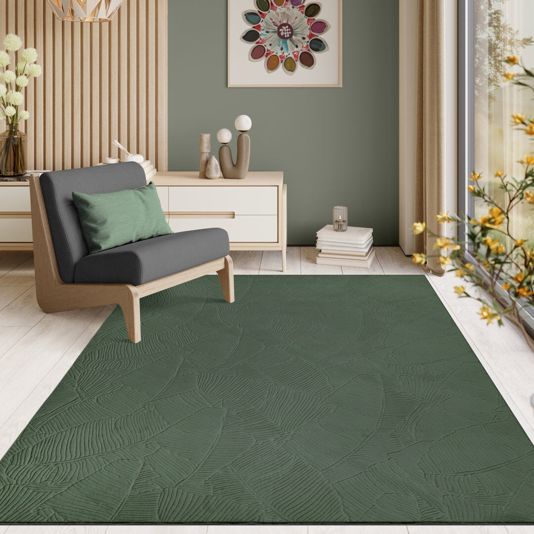 Bay Isle Home Aleandro Area Rug Green Rectangular 80 x 150cm