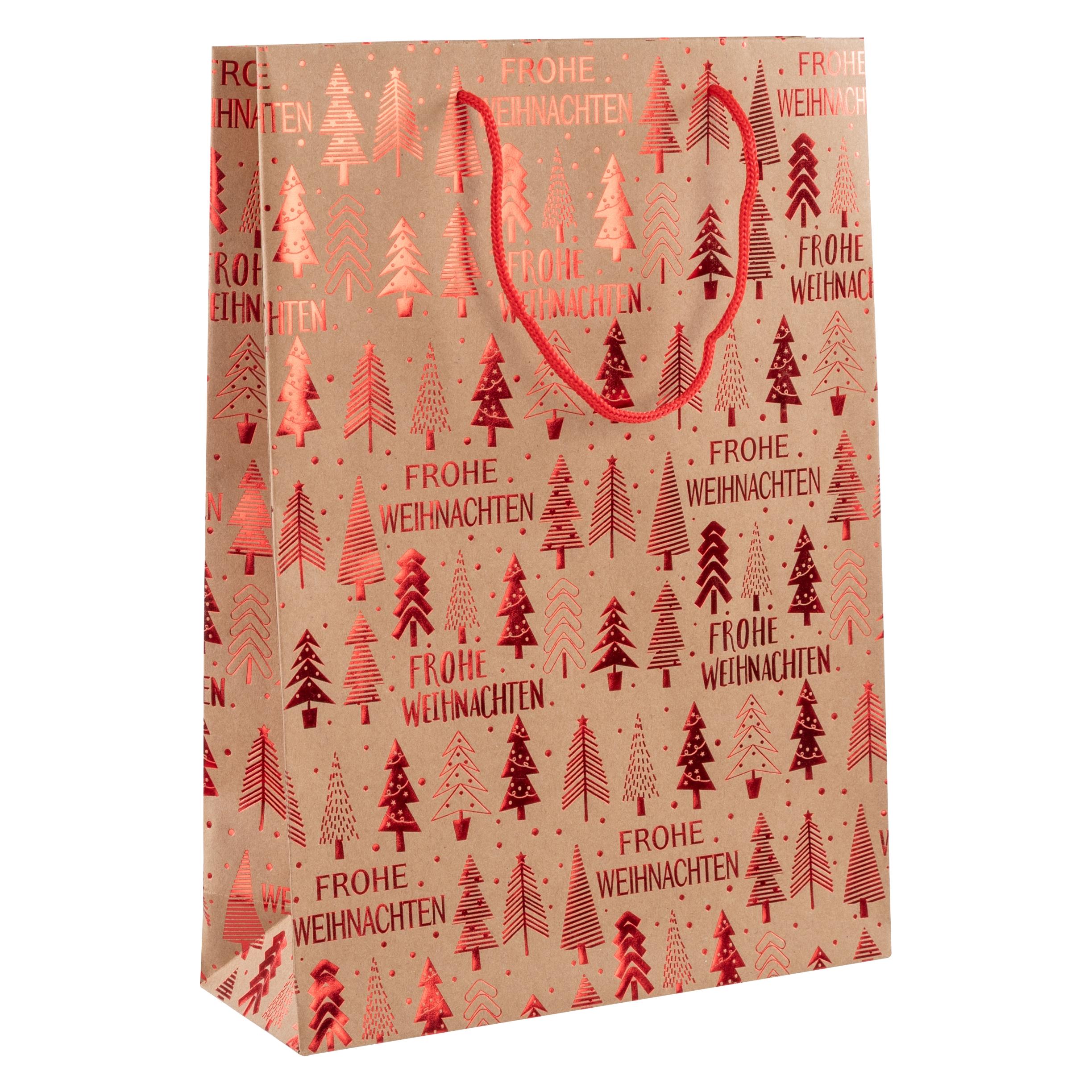 Idena Geschenktasche Frohe Weihnachten rot 25x35x9cm (1x) (77486167)