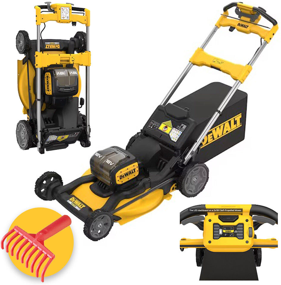 DeWalt DCMWSP156N-XJ Rasaerba semovente 3 in 1 a doppia batteria 18V taglio 53 cm solo corpo