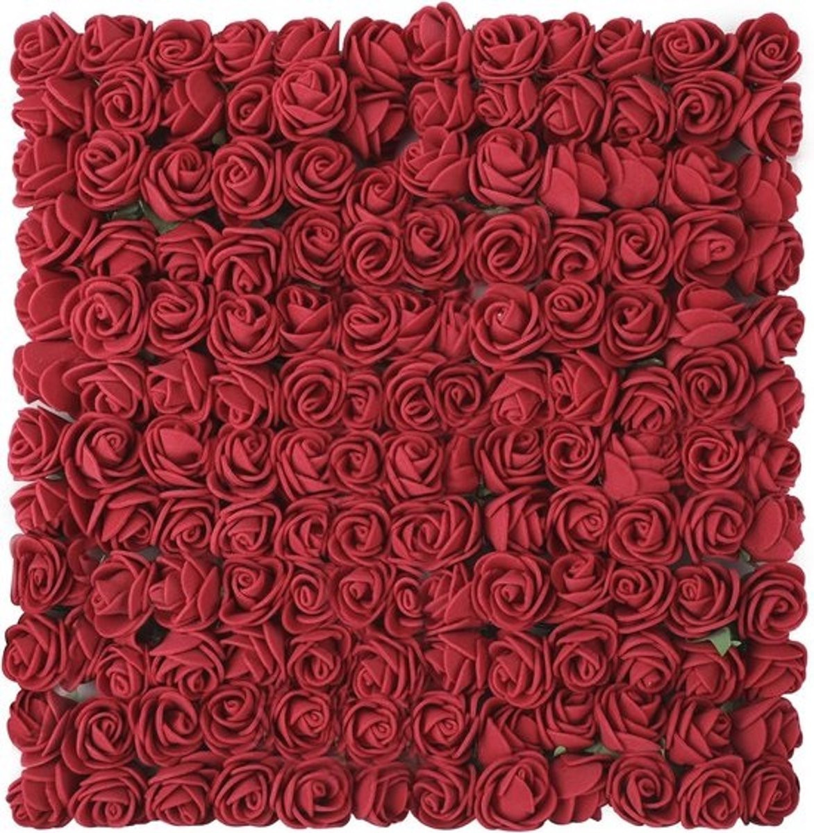 Set van 144 donkerrode mini rozenbloemhoofdjes voor knutselen en decoratie