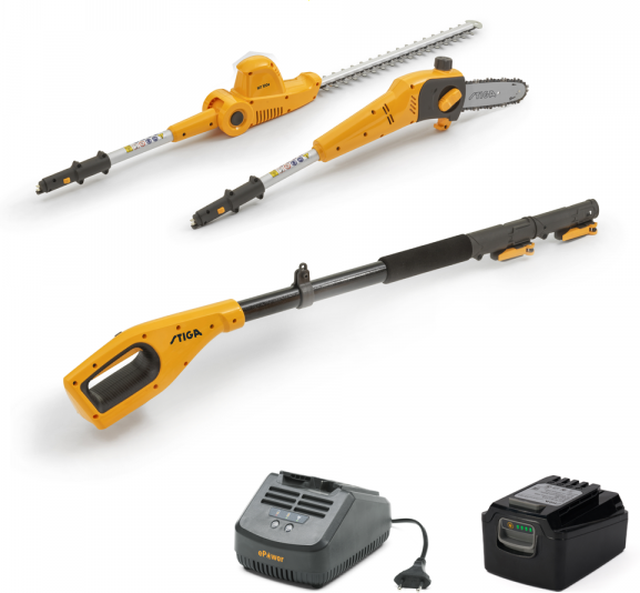 Stiga MT 100e Kit - Élagueuse - Taille-haie sur perche de rallonge - 20V/4Ah