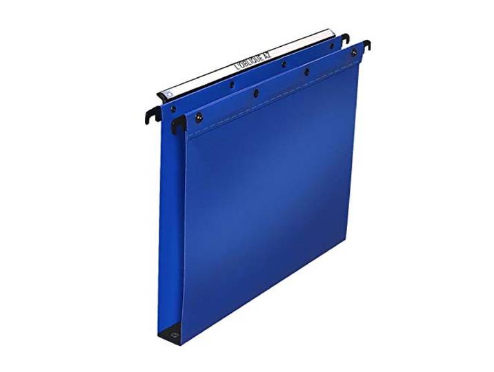 Elba Ultimate PP Lot de 10 Dossiers Suspendus en Polypropylène Opaque pour Tiroir Fond 30mm Bleu