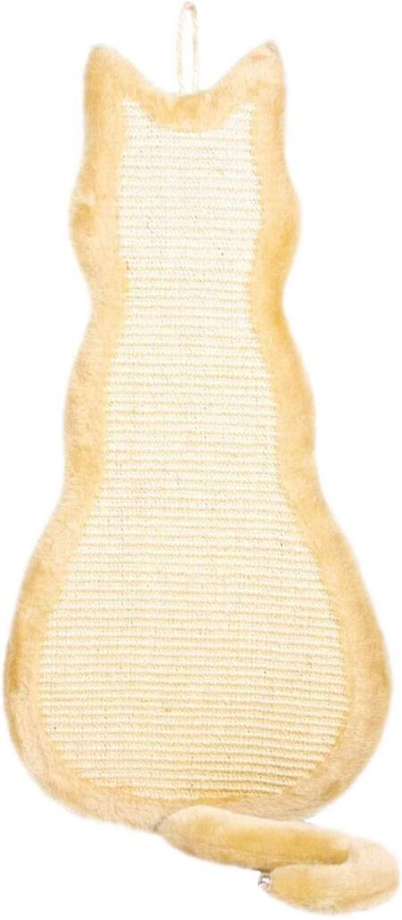 TRIXIE Kratzbrett Katze, Sisalteppich / Plüsch, Katzenminze, 35 x 69 cm, natur / beige