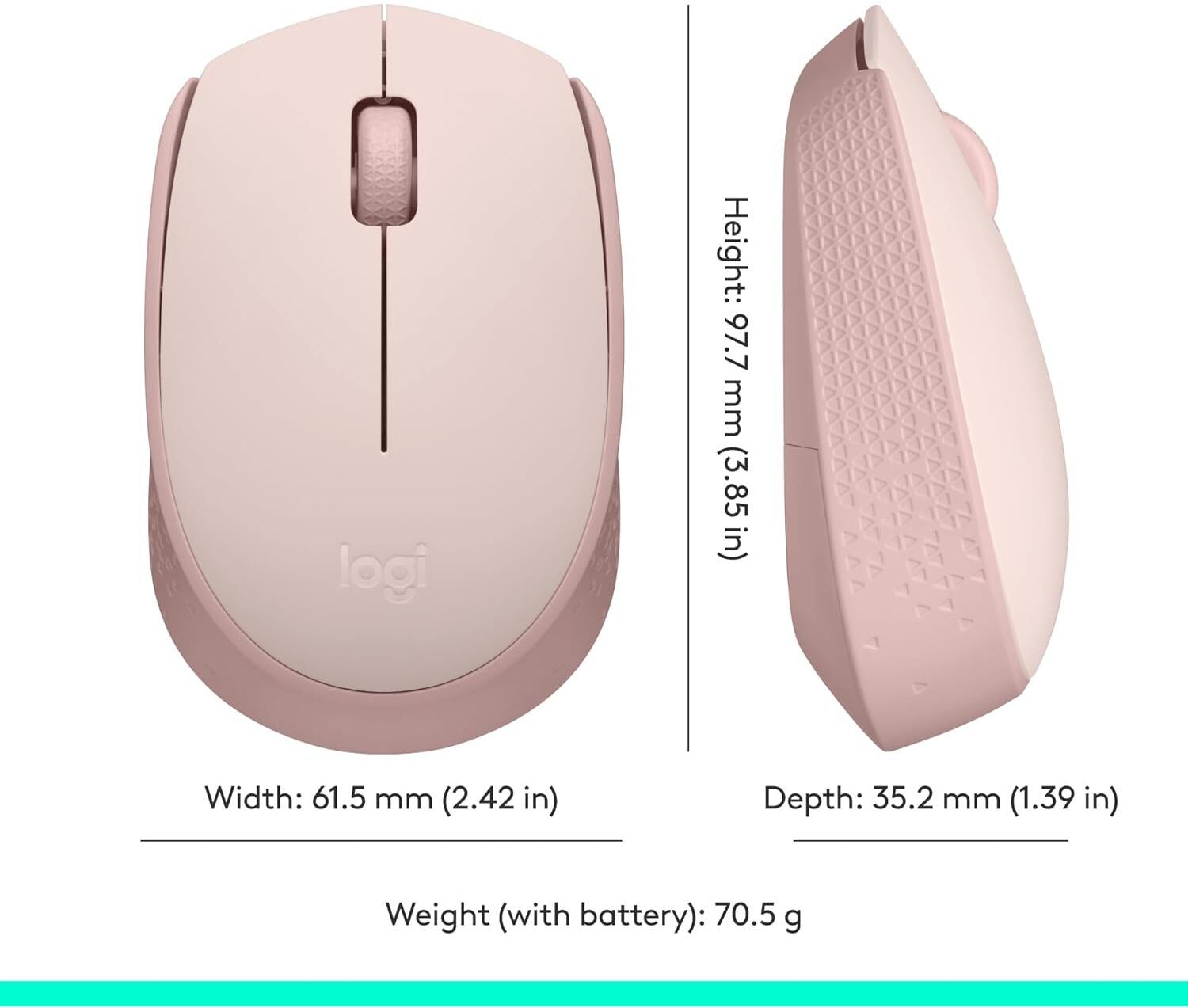 Logitech M171 Wireless Mouse – 2.4GHz, USB Mini Receiver, 12-Month Battery, Pink