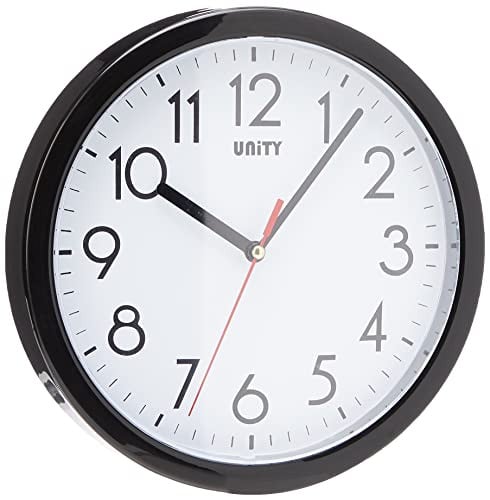 Unity Hastings Wandklok, Modern, Zwart, 22 cm