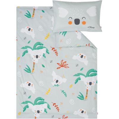 Kinderbettwäsche S.OLIVER "Satinbettwäsche s.Oliver Junior Koala", bunt (mehrfarbig), B/L: 100cm x 135cm, 1 Stk., 1 Stk., Mako-Satin, B/L: 60cm x 40cm, 2 Stk., Mako-Satin, Obermaterial: 100% Baumwolle, Bettwäsche, mit süßen Koalabären