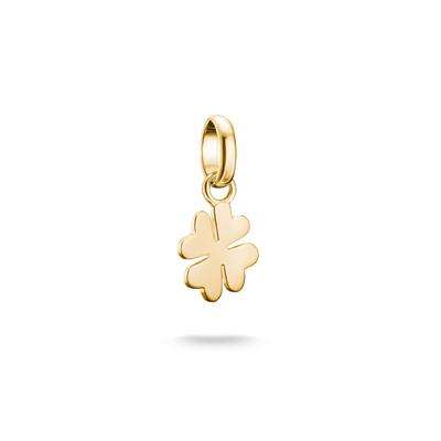 Charm-Einhänger THOMAS SABO "Charm Glücksklee - Connect", gold (gelbgoldfarben), Charms, Damen, Silber 925 (recycelt)