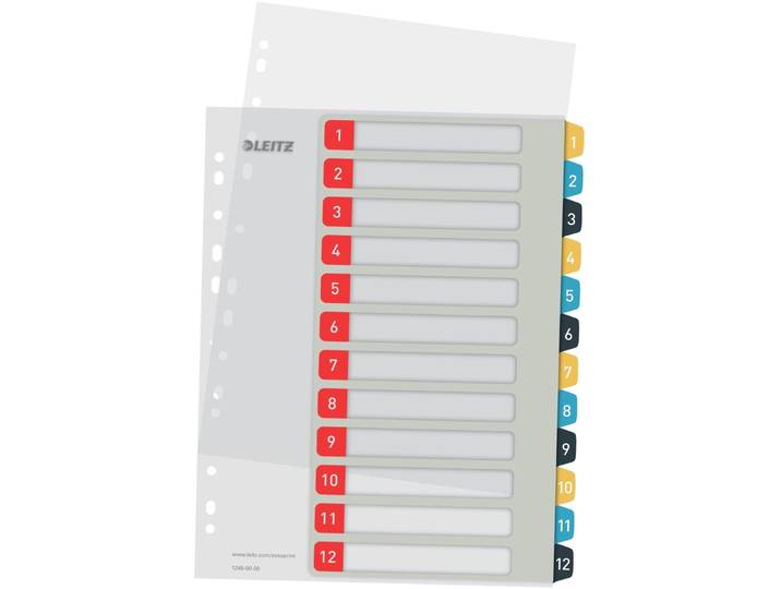 Registerblätter Leitz Cosy 1-12 - Farbe: Mehrfarbig - Registerblätter