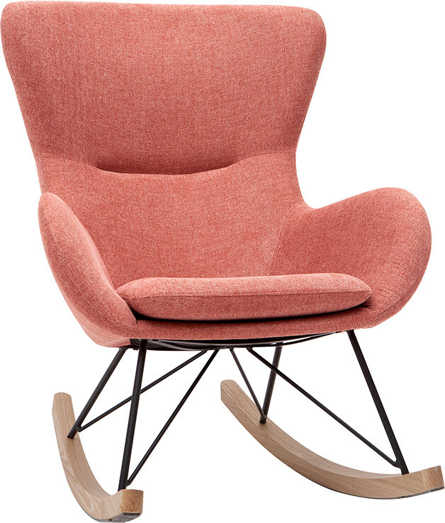 Miliboo Design-Schaukelstuhl Samteffekt Terrakotta-Muster ESKUA