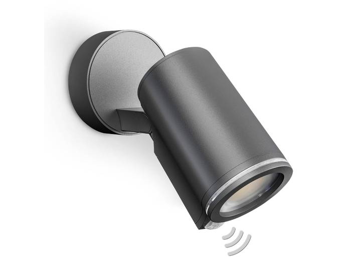 STEINEL Smart Sensor-Außenstrahler One SC, anthrazit, IP44 Spot SC, schwarz, Aluminium, Modern, Smart Home Wandleuchte außen