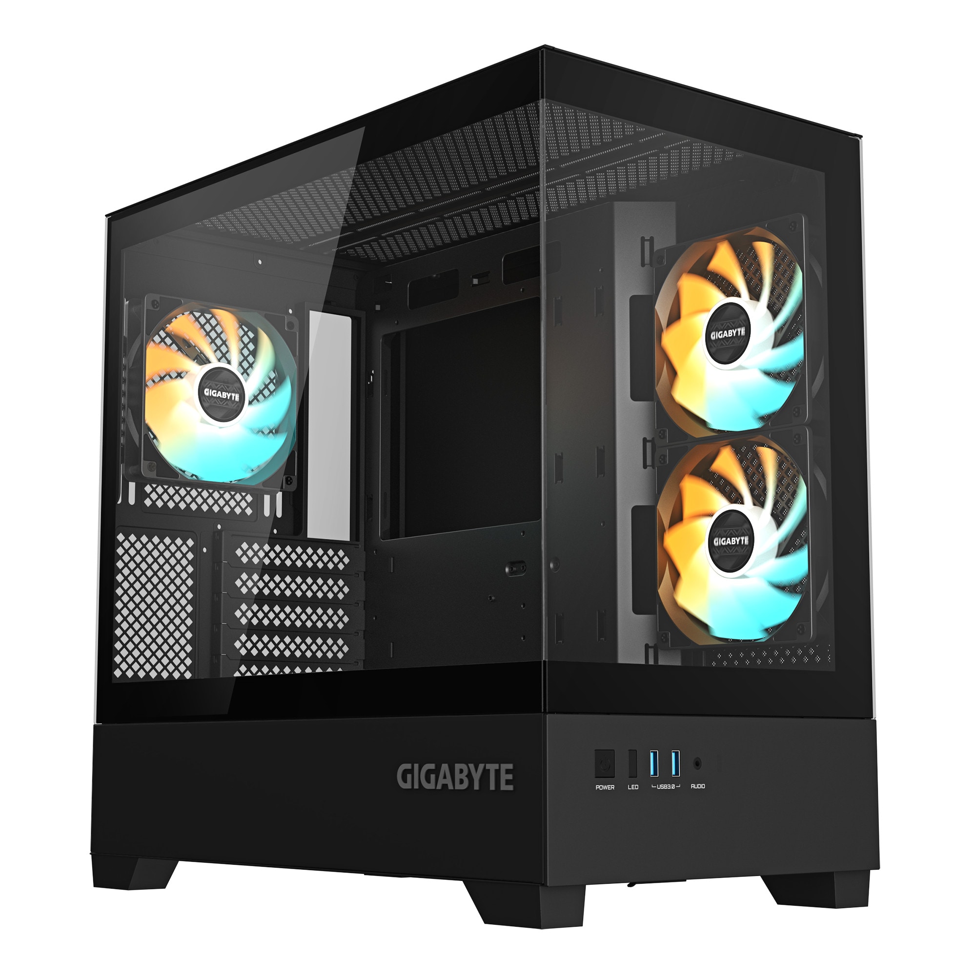 Gigabyte C201 Panoramic Midi Tower Gaming Gehäuse mit Glasseitenfenster GB-C201P