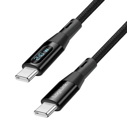 LogiLink USB-C Kabel USB 2.0 USB-C Stecker 1m Schwarz beidseitig verwendbarer Stecker CU0446