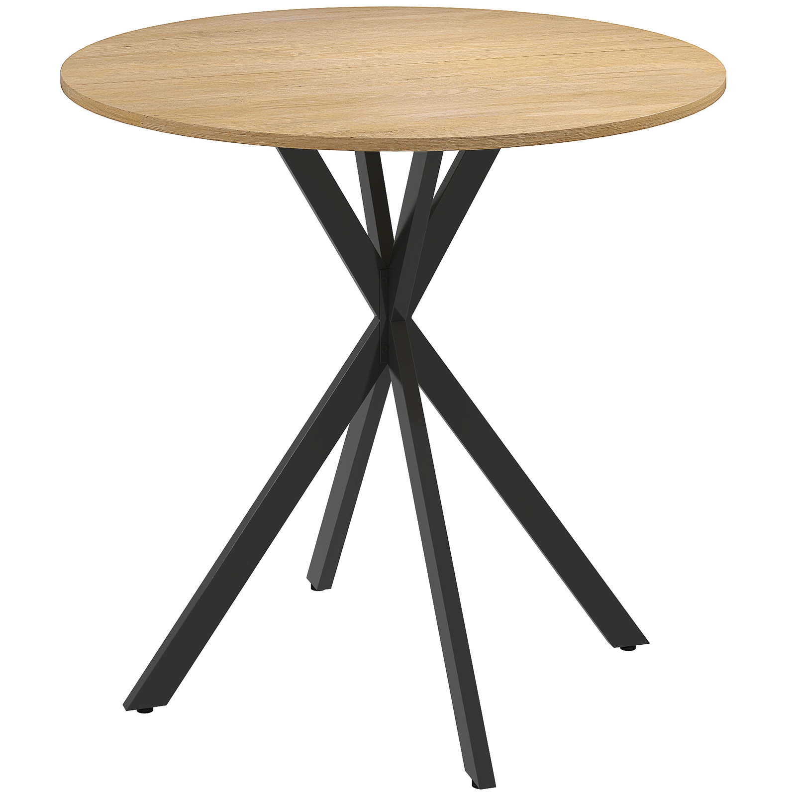 HOMCOM Industriële Ronde Eettafel - Eik - Diameter: 80 cm