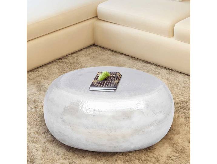 vidaXL Couchtisch vidaXL Couchtisch aus gehämmertem Aluminium Silbern