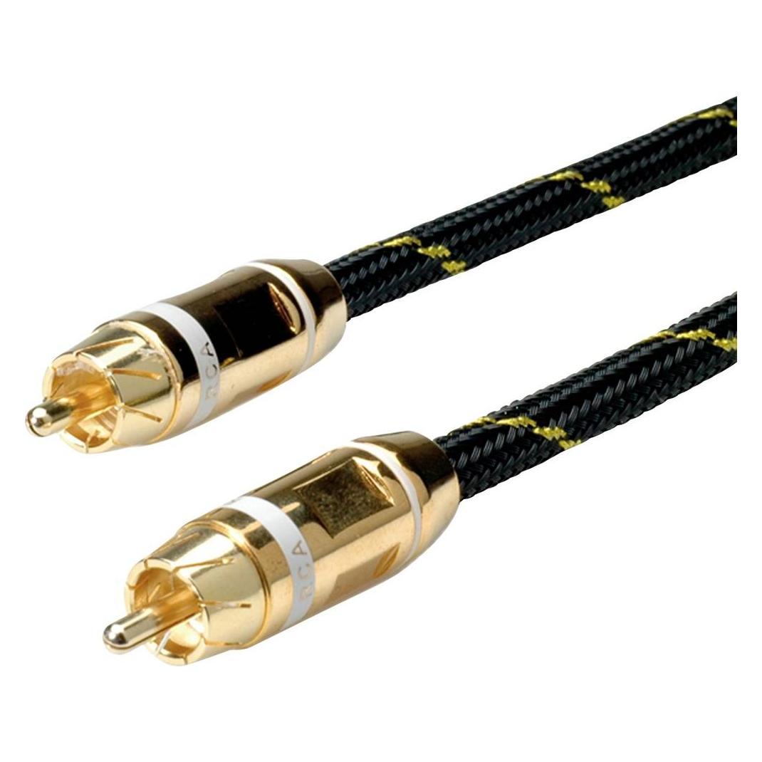 Roline GOLD Cinch-Verbindungskabel simplex Stecker / Stecker, weiss 5,0m (5 m, Cinch Kabel) (11.09.4252)